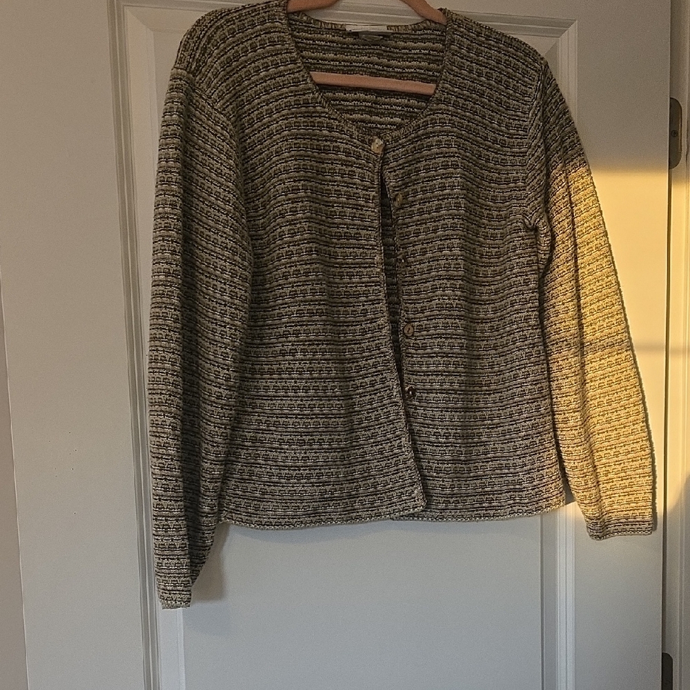 Croft & Barrow Women's Cardigan - Black and Cream Size L